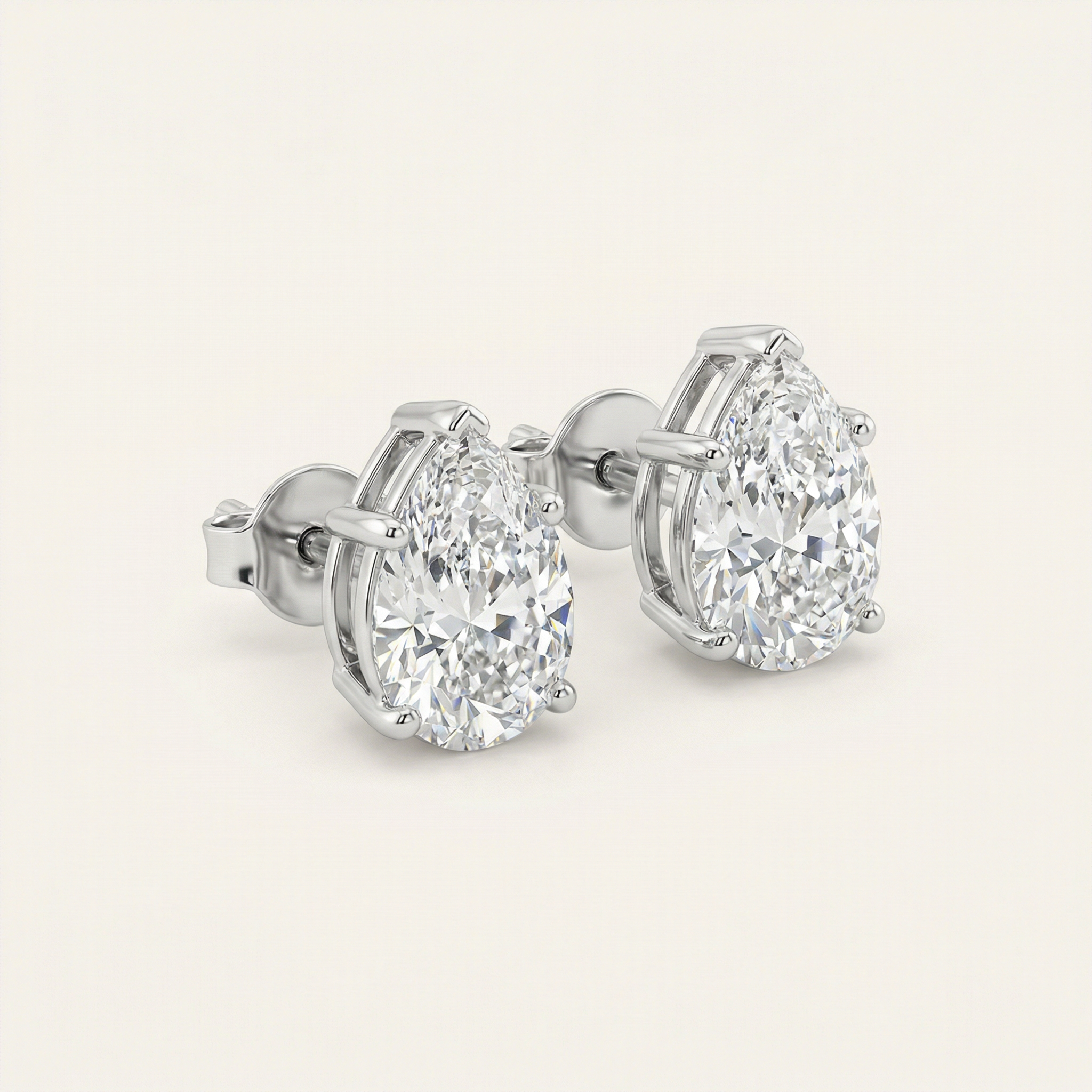 1CT PEAR STUD EARRINGS