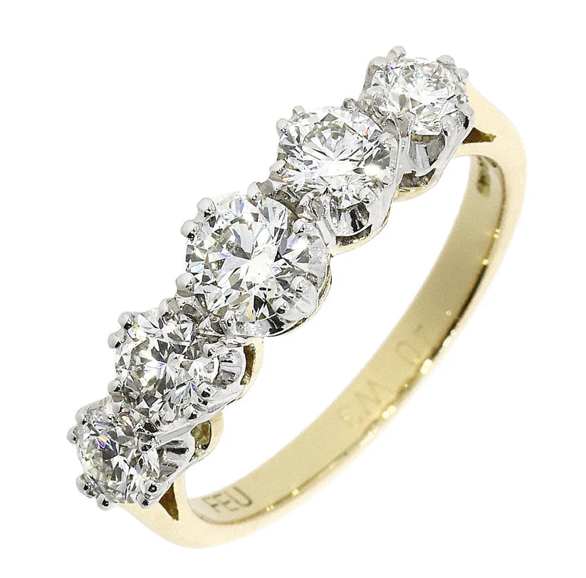 5 STONE BRILLIANT CUT HALF ETERNITY RING
