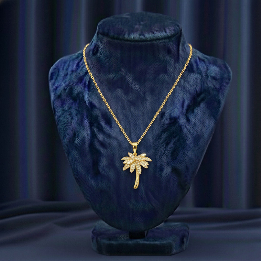 قلادة شجرة النخيل مويسانيتي – ذهبي – اللون D – VVS1