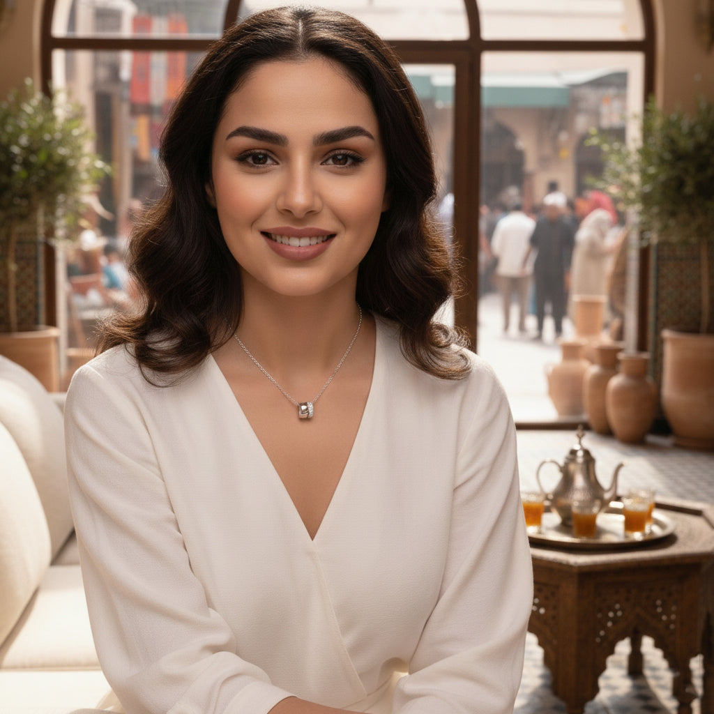 قلادة تالا مويسانيتي – ذهب أبيض – اللون D – VVS1