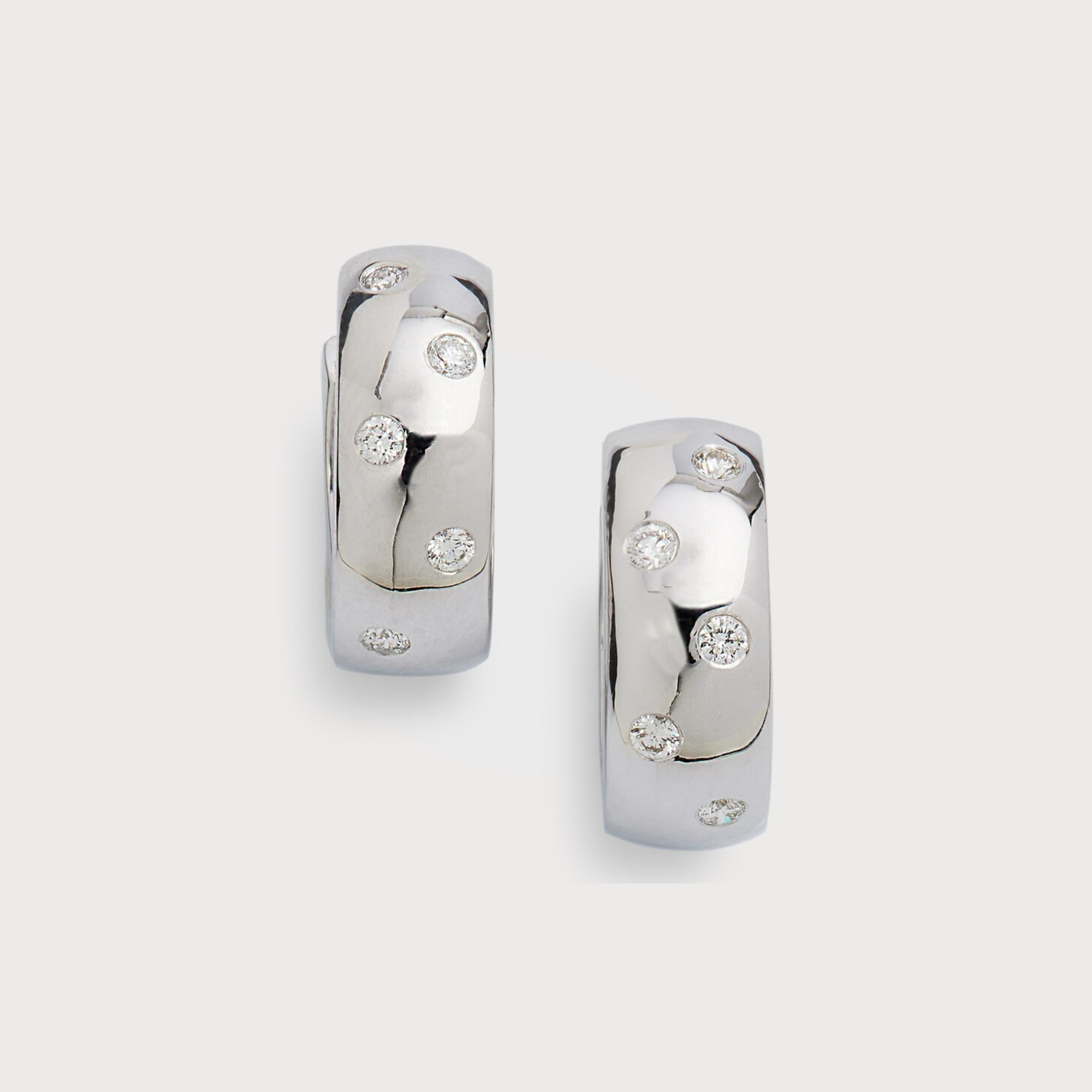 BRILLIANT HUGGIE EMBEDDED HOOP EARRINGS