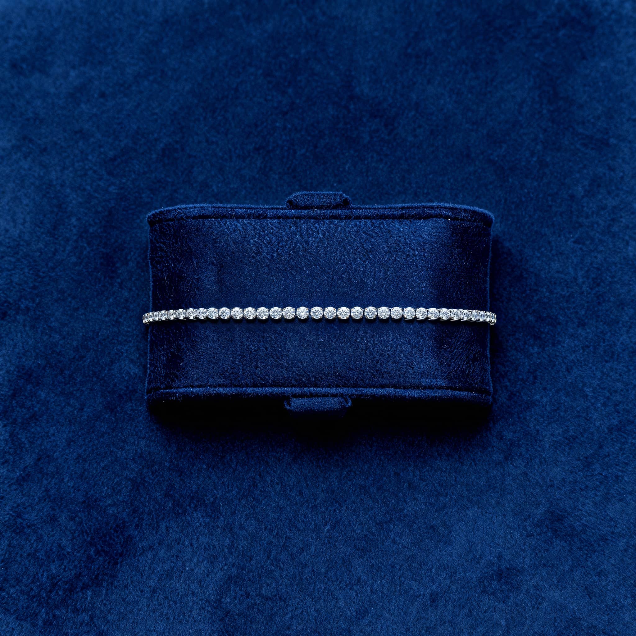 سوار تنس من المويسانيت 2 مم - ذهب أبيض