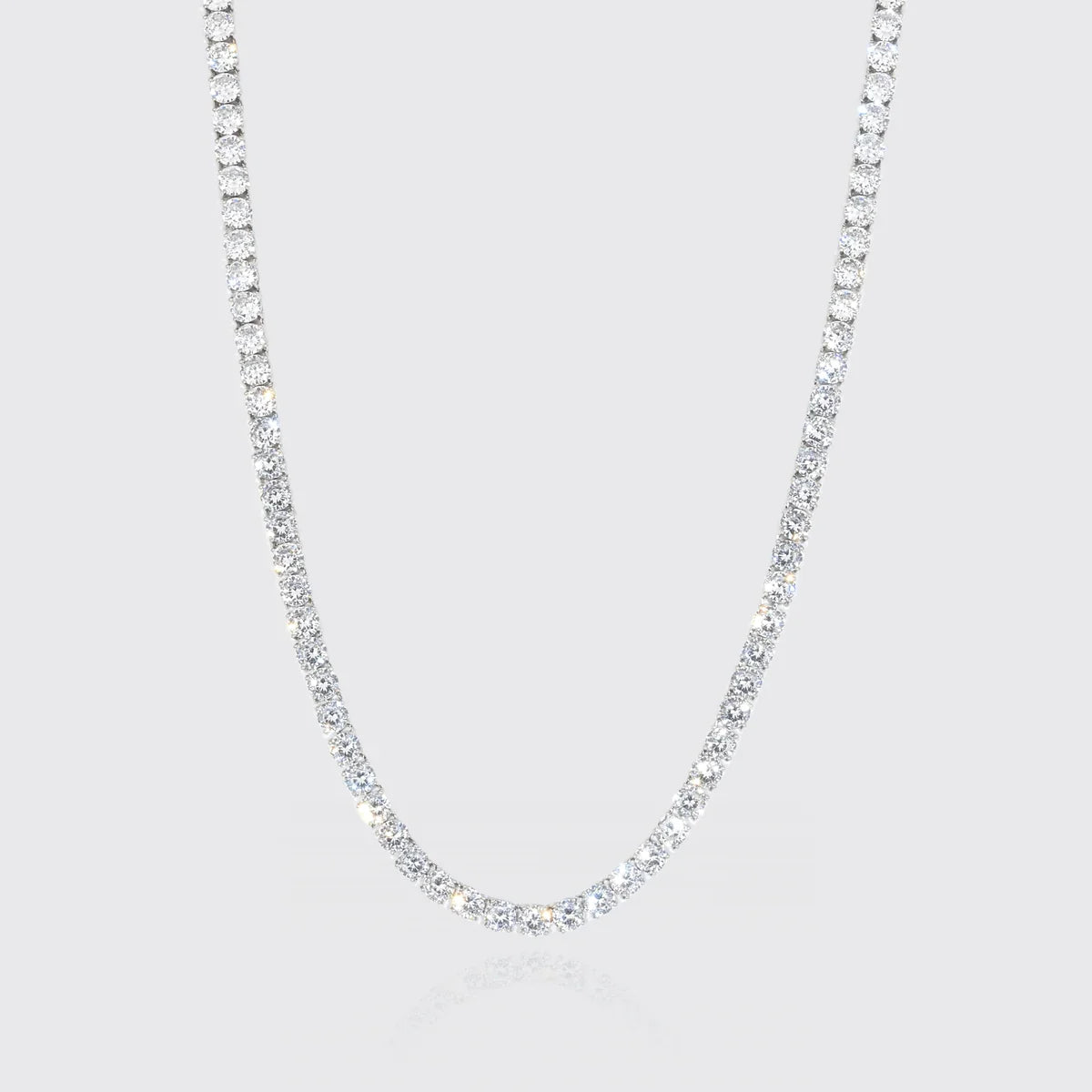 MEN'S 4MM MOISSANITE TENNIS NECKLACE - SILVER