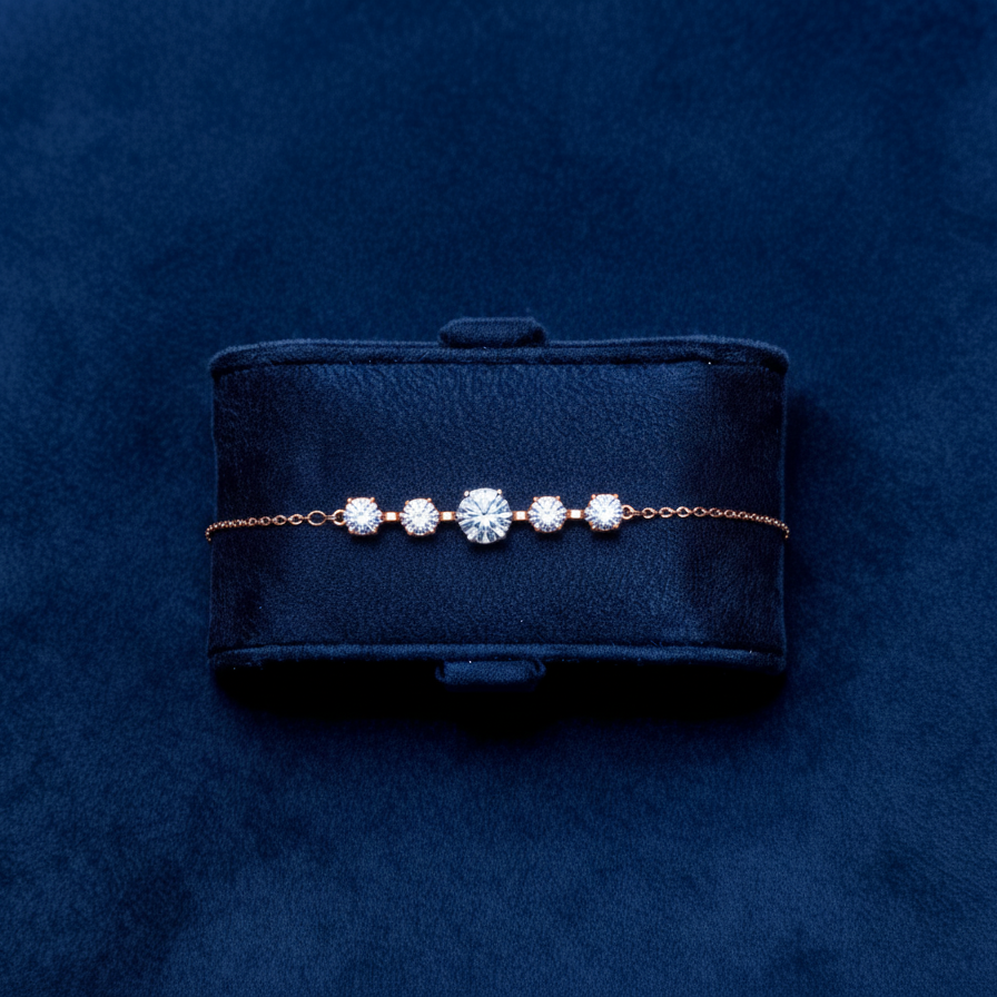 Amani Moissanite Bracelet – Rose Gold – D Colour – VVS1