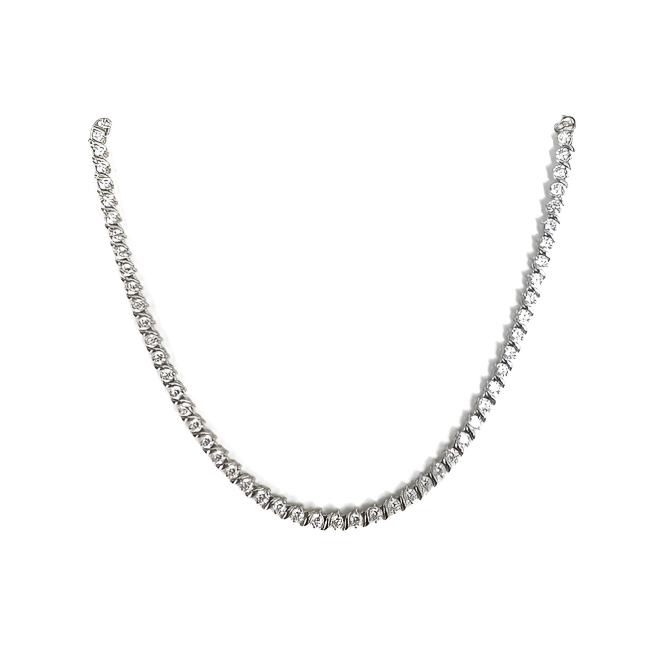 MENS 3.25MM S-LINK TENNIS CHAIN-WHITE GOLD