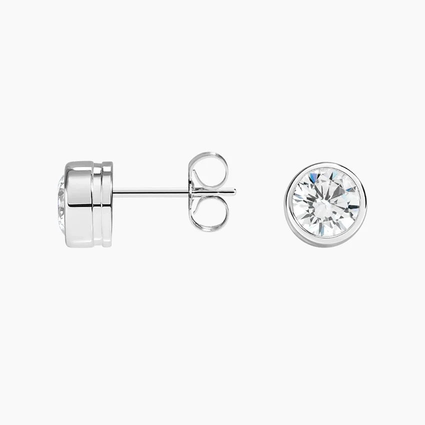 1CT BRILLIANT CUT BEZEL SET EARRINGS