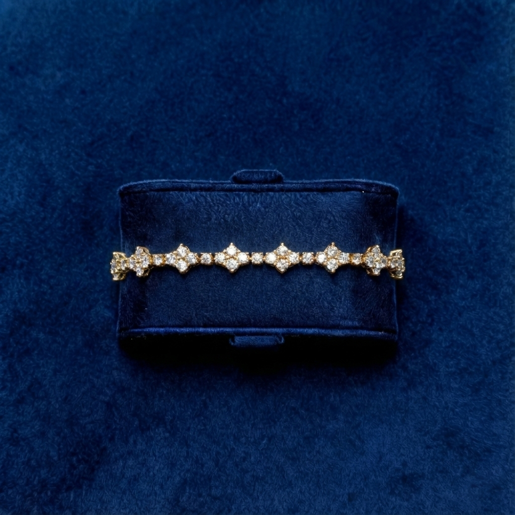 سوار رانيا مويسانيتي – ذهبي – اللون D – VVS1