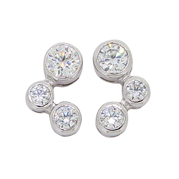 BUBBLE 3 ROUND BRILLIANT DROP EARRING