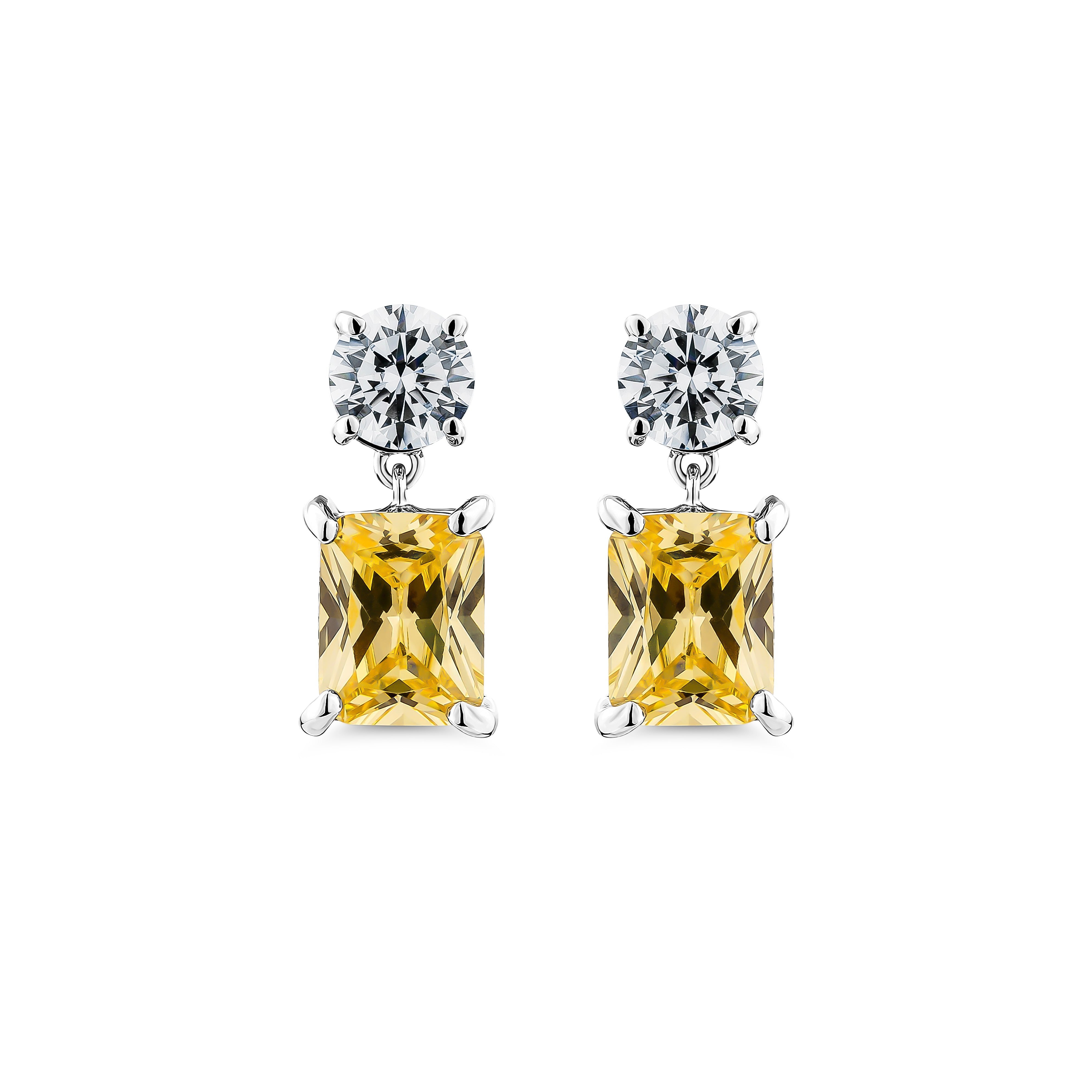 BRILLIANT & RADIANT CUT DROP EARRINGS
