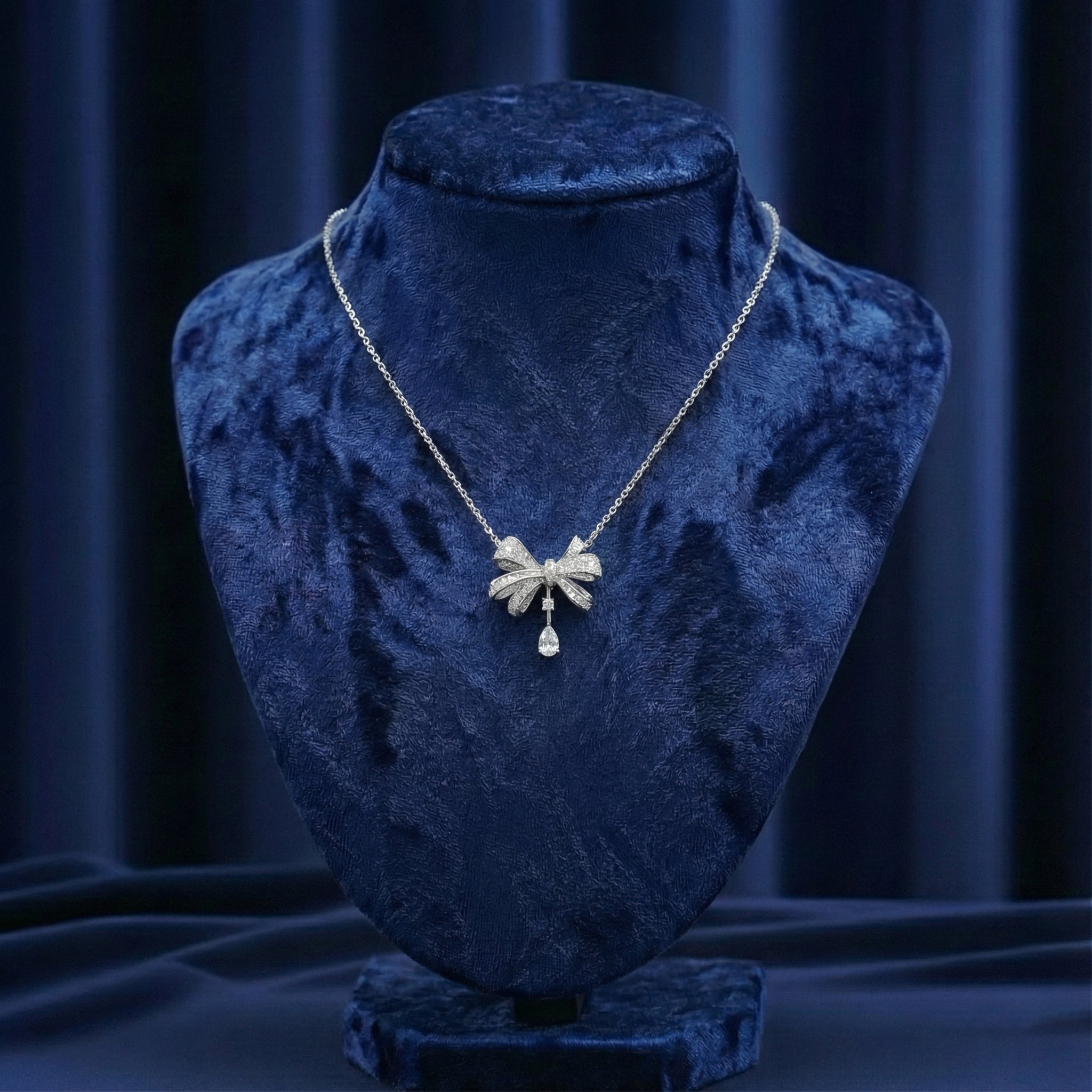 قلادة ريما مويسانيت – ذهب أبيض – لون D – VVS1