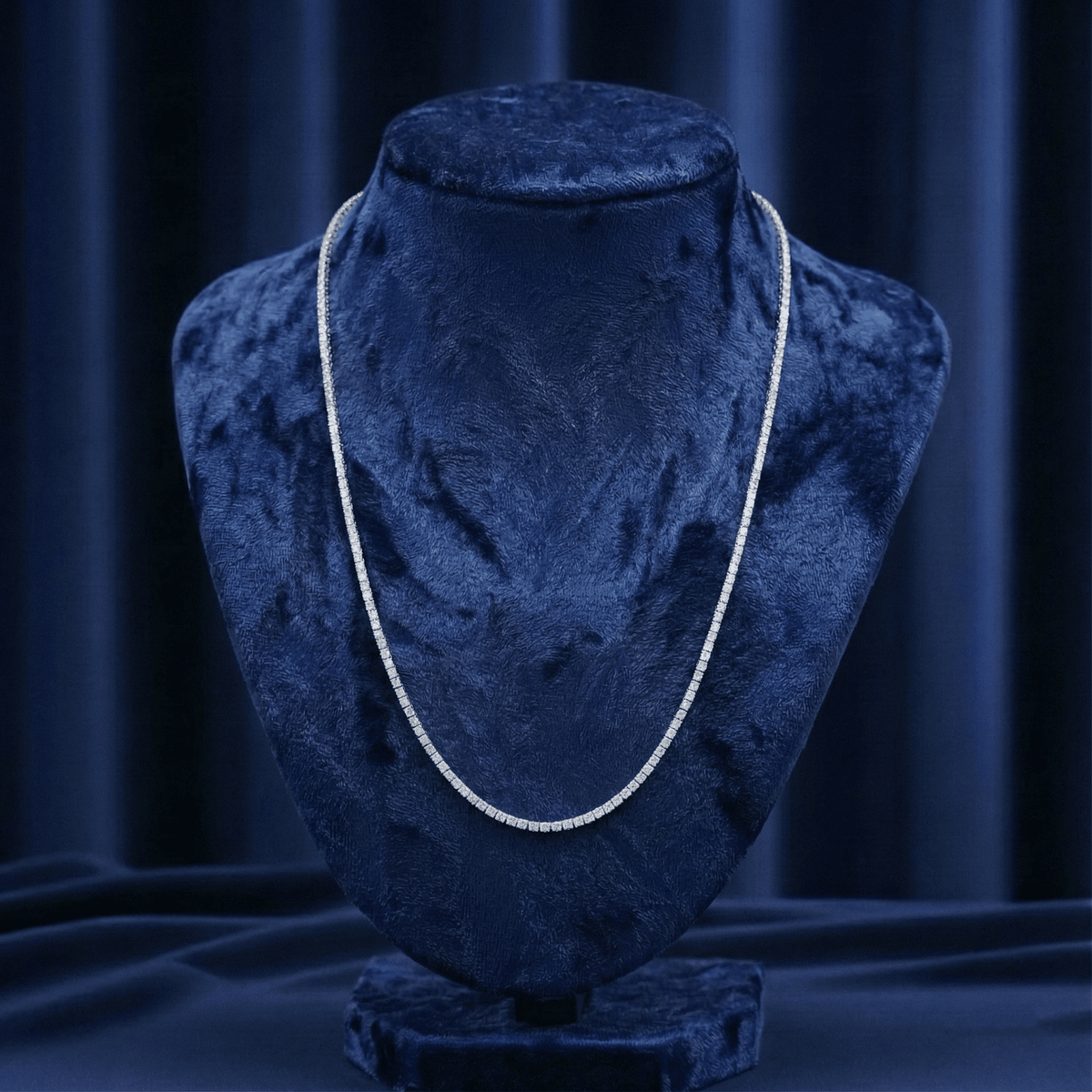 MEN'S 2MM MOISSANITE TENNIS NECKLACE - SILVER