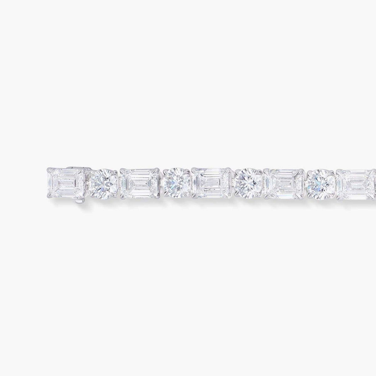 MEN'S BAGUETTE & BRILLIANT CUT TENNIS BRACELET - SILVER