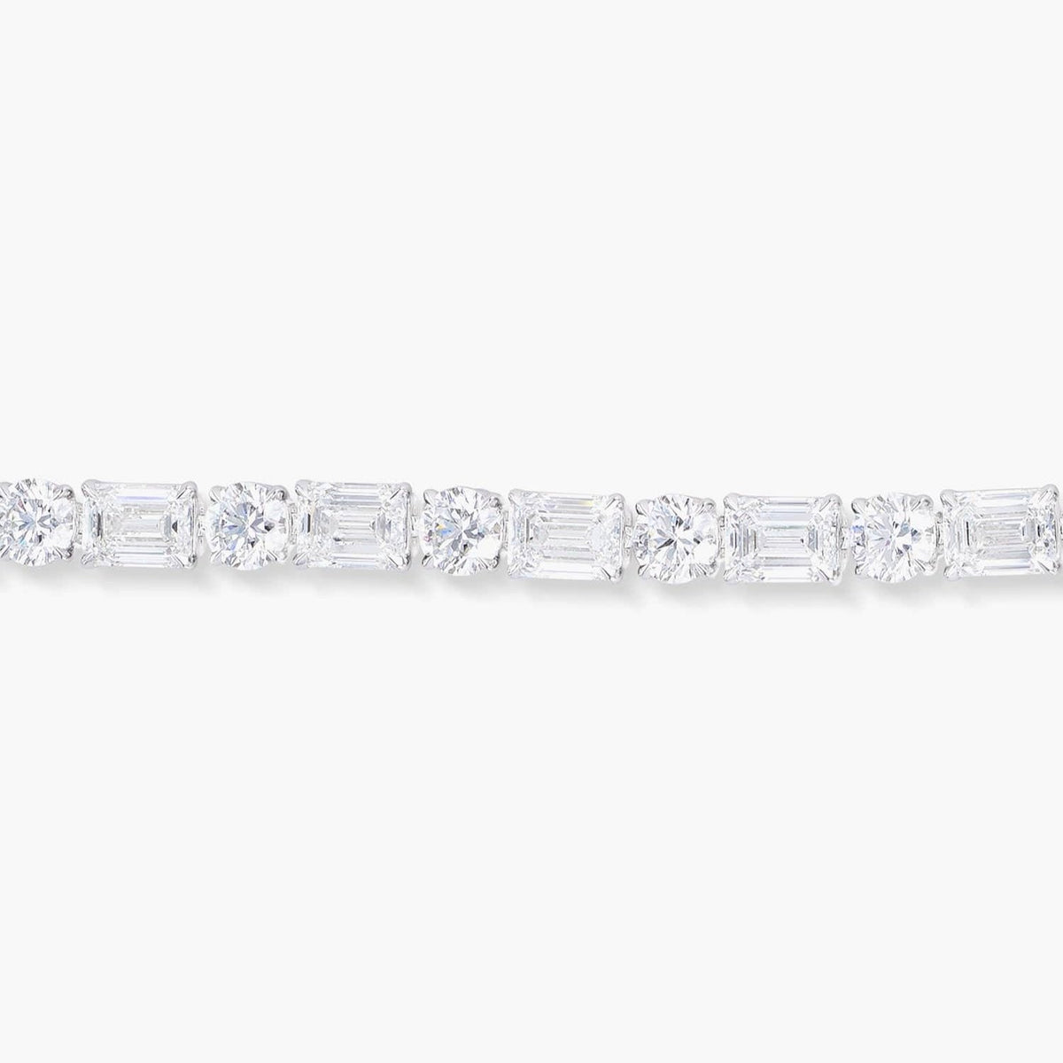 MEN'S BAGUETTE & BRILLIANT CUT TENNIS BRACELET - SILVER