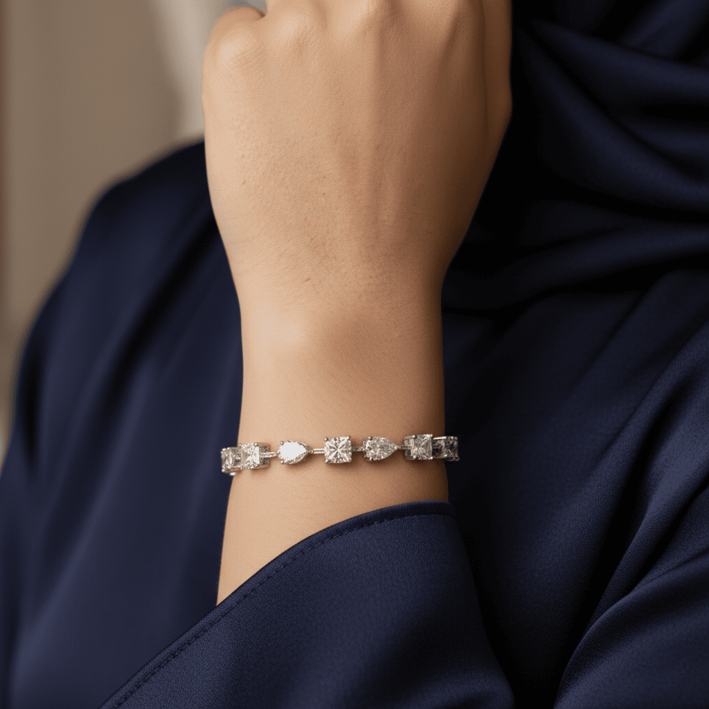 سوار تنس مويسانيتي 3 مم - لون D - VVS1