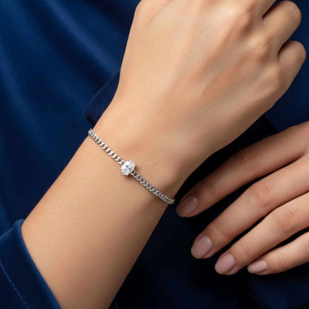 قلادة سلمى الموزانيت – ذهب وردي – لون D – VVS1