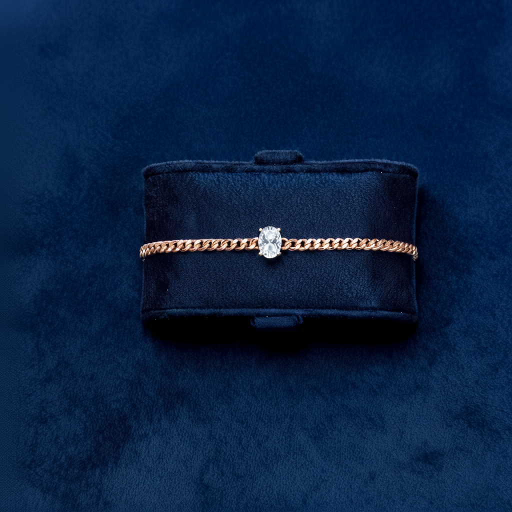 قلادة سلمى الموزانيت – ذهب وردي – لون D – VVS1