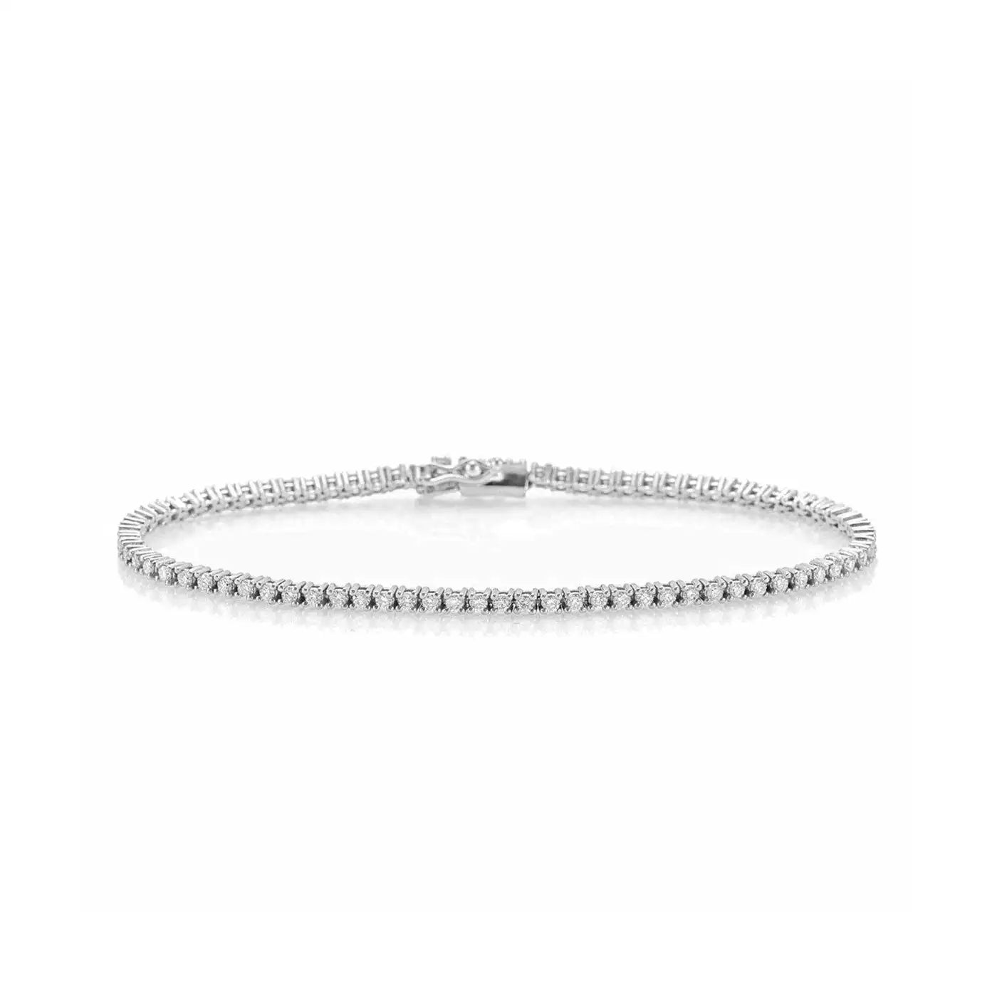 MENS MICRO 2MM TENNIS BRACELET - WHITE GOLD