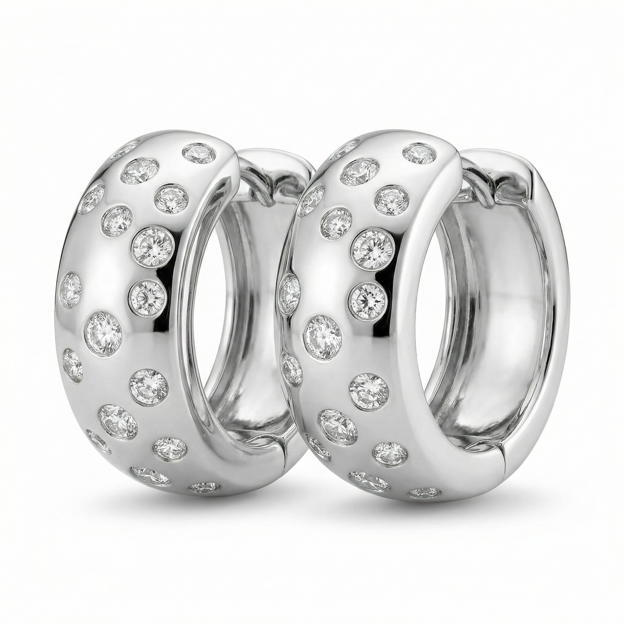 Brilliant Huggie Embedded Hoop Earrings