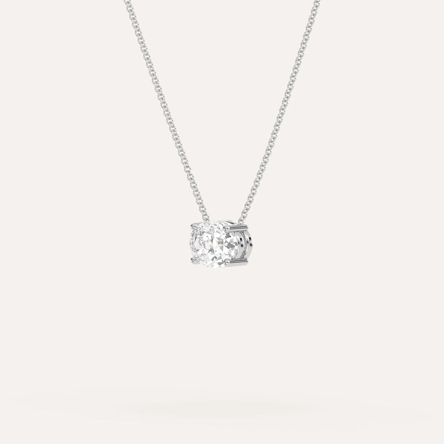 3CT SOLITAIRE OVAL NECKLACE