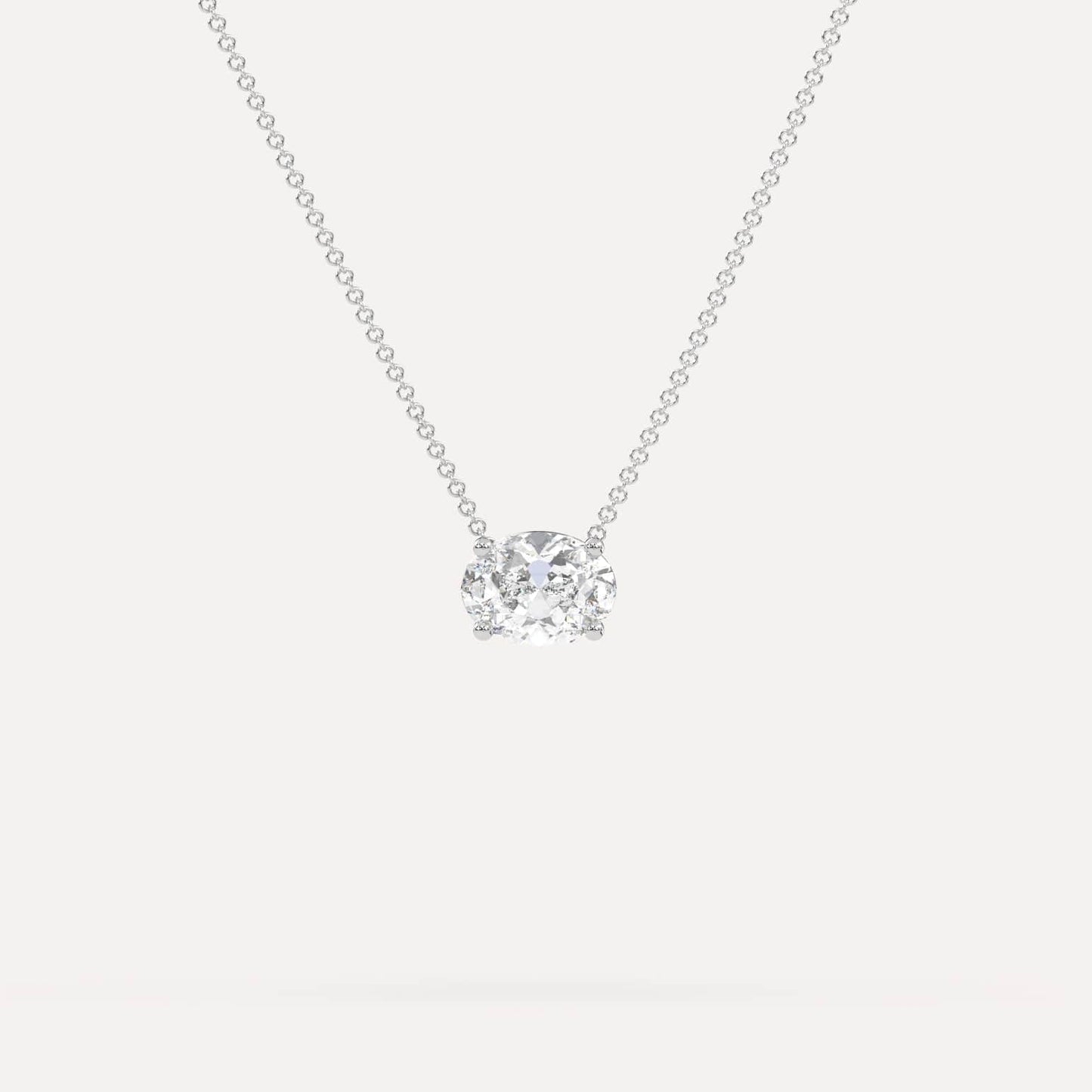 3CT SOLITAIRE OVAL NECKLACE