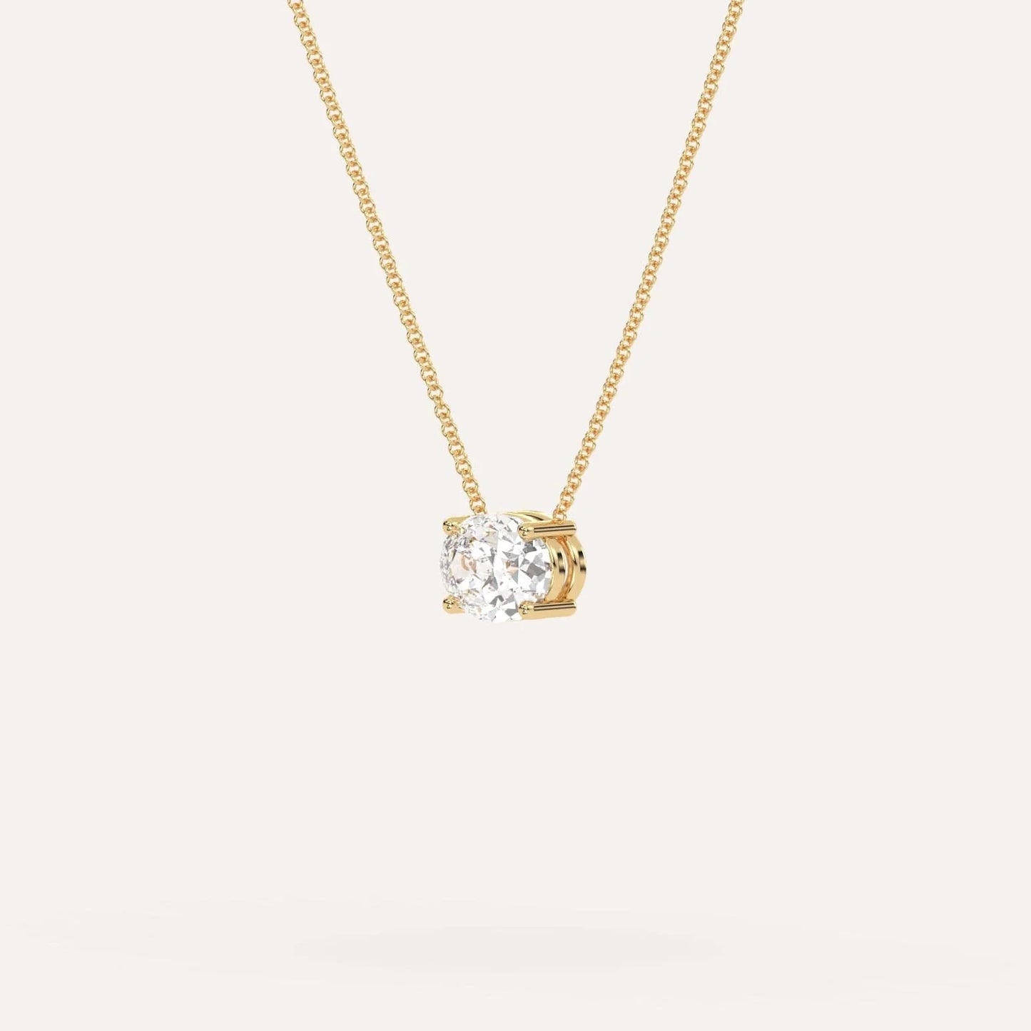 3CT SOLITAIRE OVAL NECKLACE