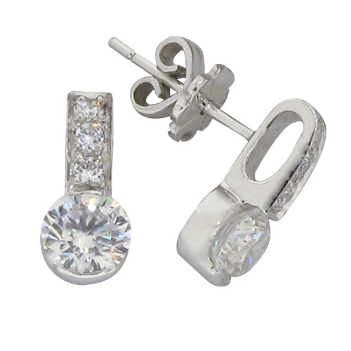 STUD BRILLIANT SEMI-BEZEL SET EARRINGS