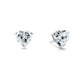 SOLITAIRE STUD HEART EARRINGS