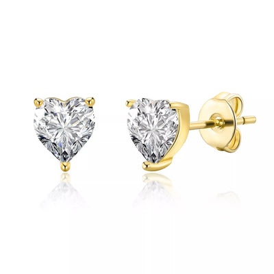 1CT HEART STUD EARRINGS