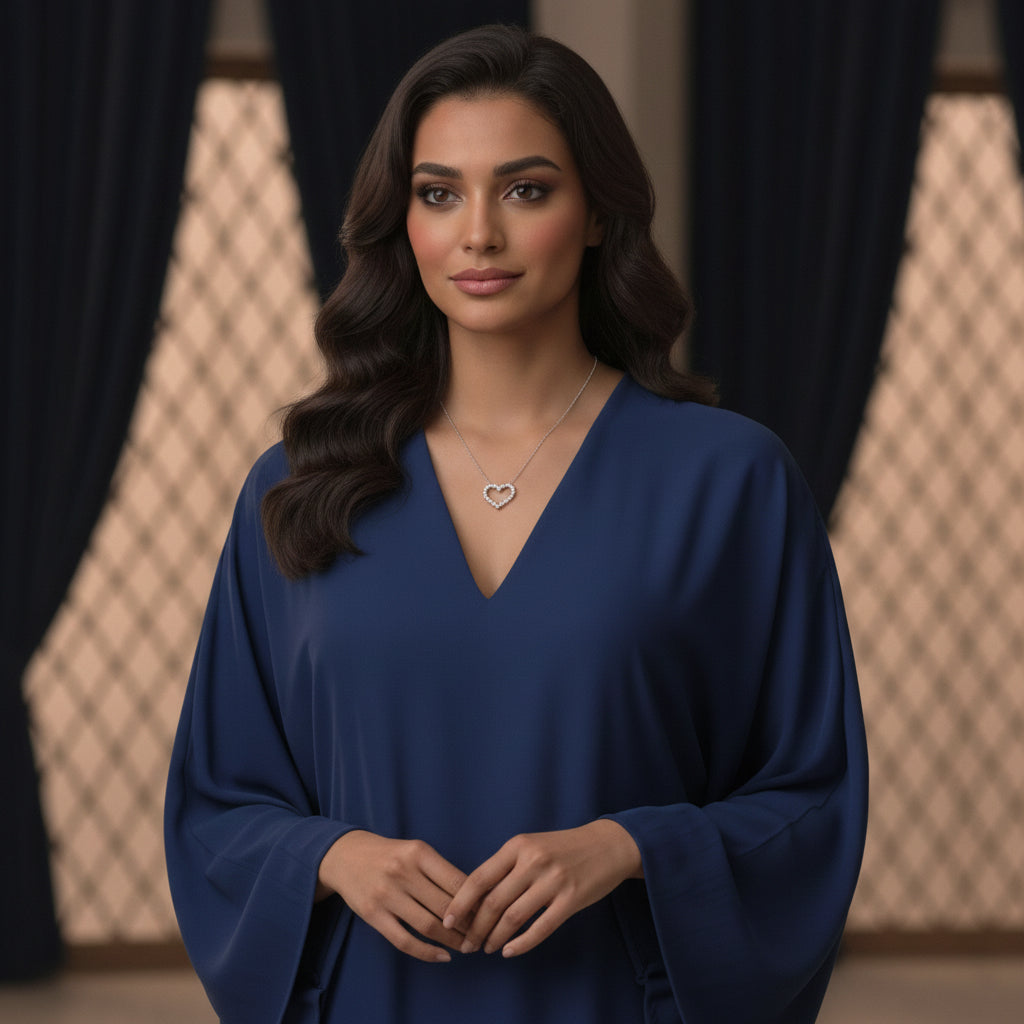 قلادة ريما مويسانيت على شكل قلب – ذهب أبيض – لون D – VVS1