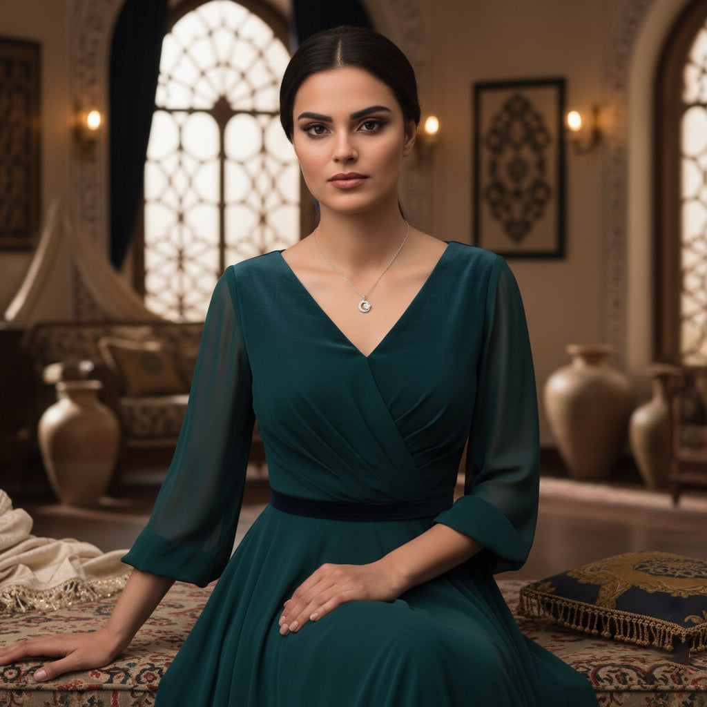 قلادة هلا مويسانيتي – ذهب أبيض – اللون D – VVS1