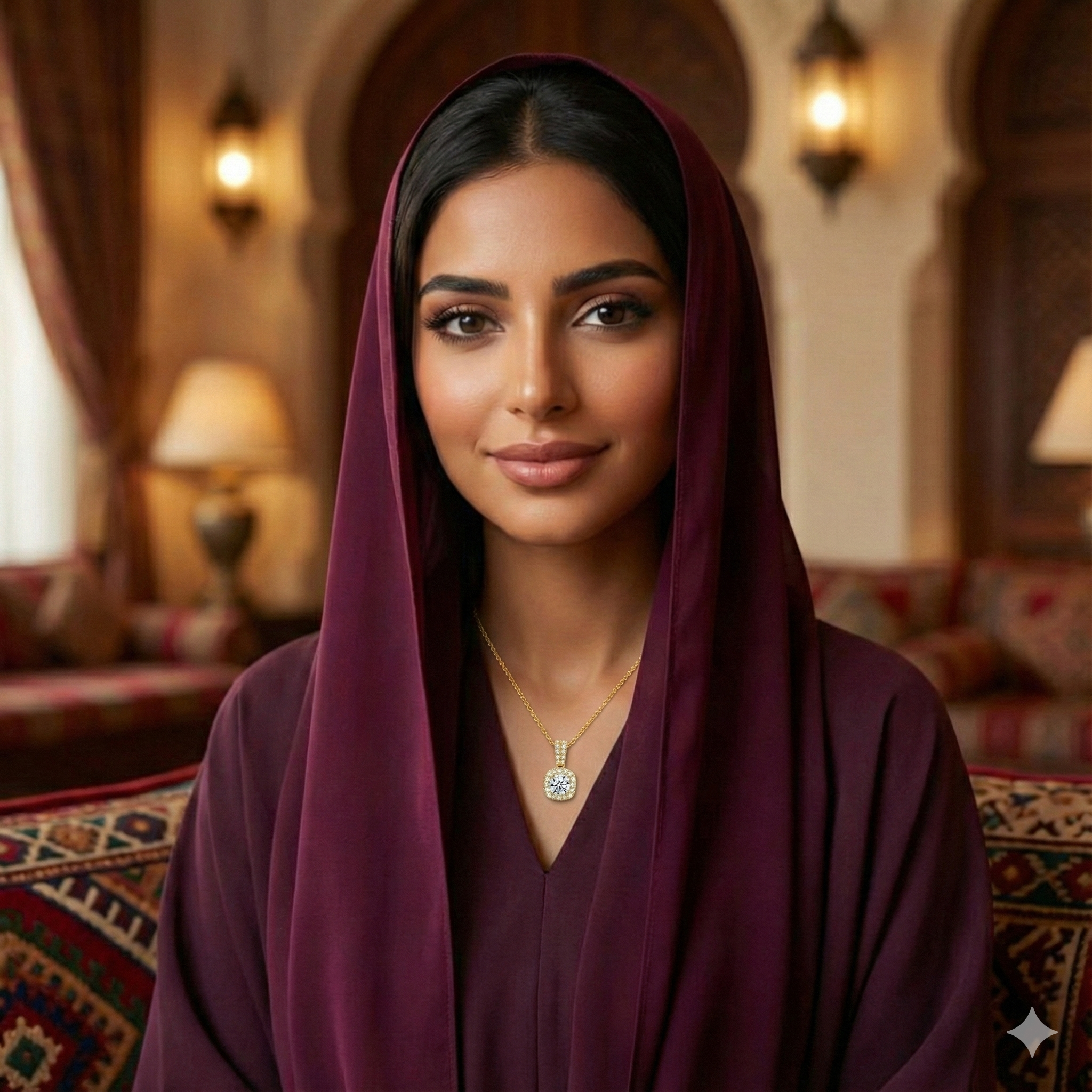 قلادة زهرة مويسانيتي – ذهبي – اللون D – VVS1