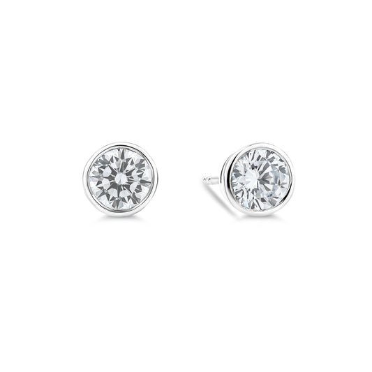 1.5CT SOLITAIRE STUD BRILLIANT BEZEL SET EARRINGS