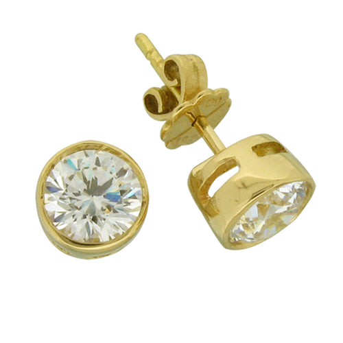 1.5CT SOLITAIRE STUD BRILLIANT BEZEL SET EARRINGS