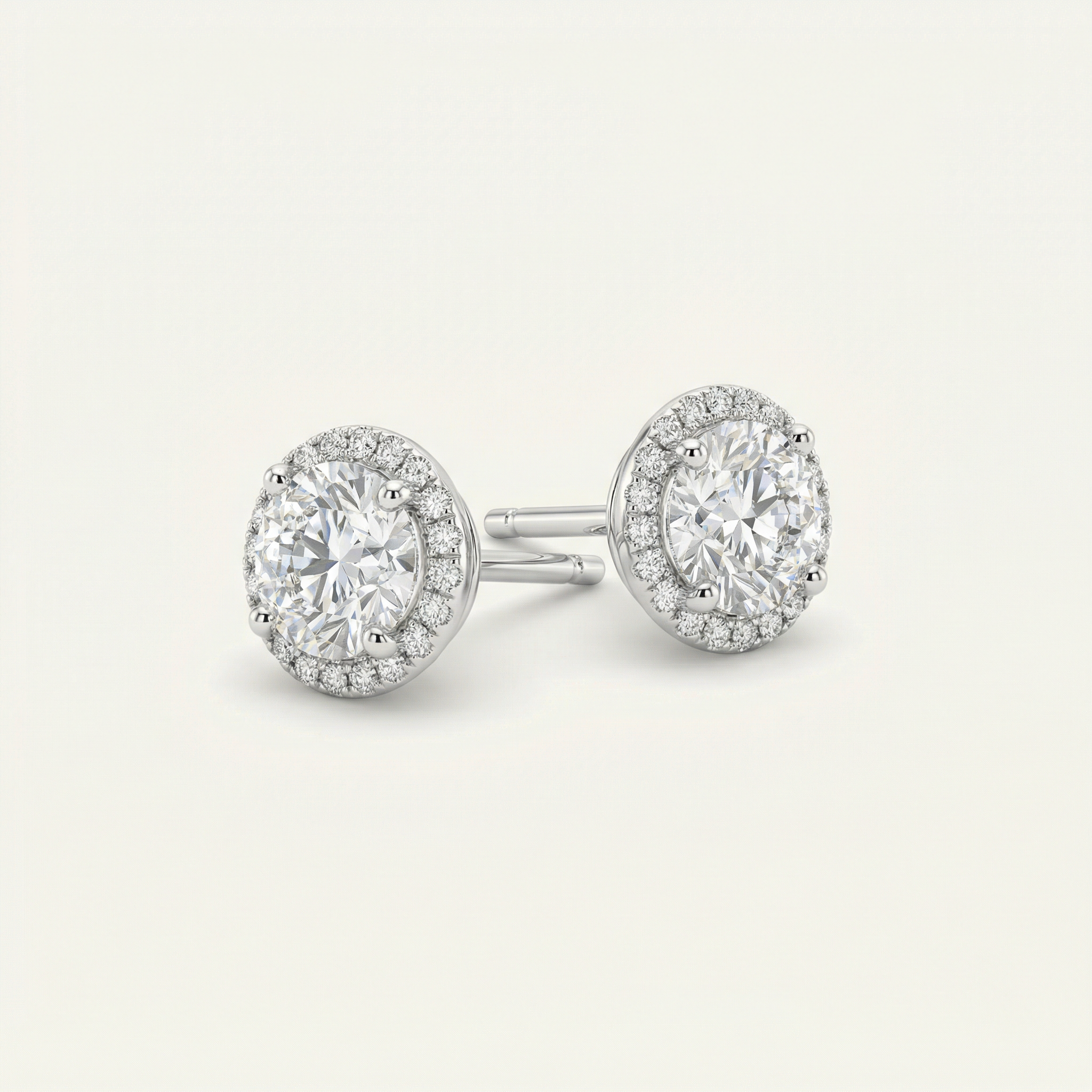 2CT ROUND HALO STUDS