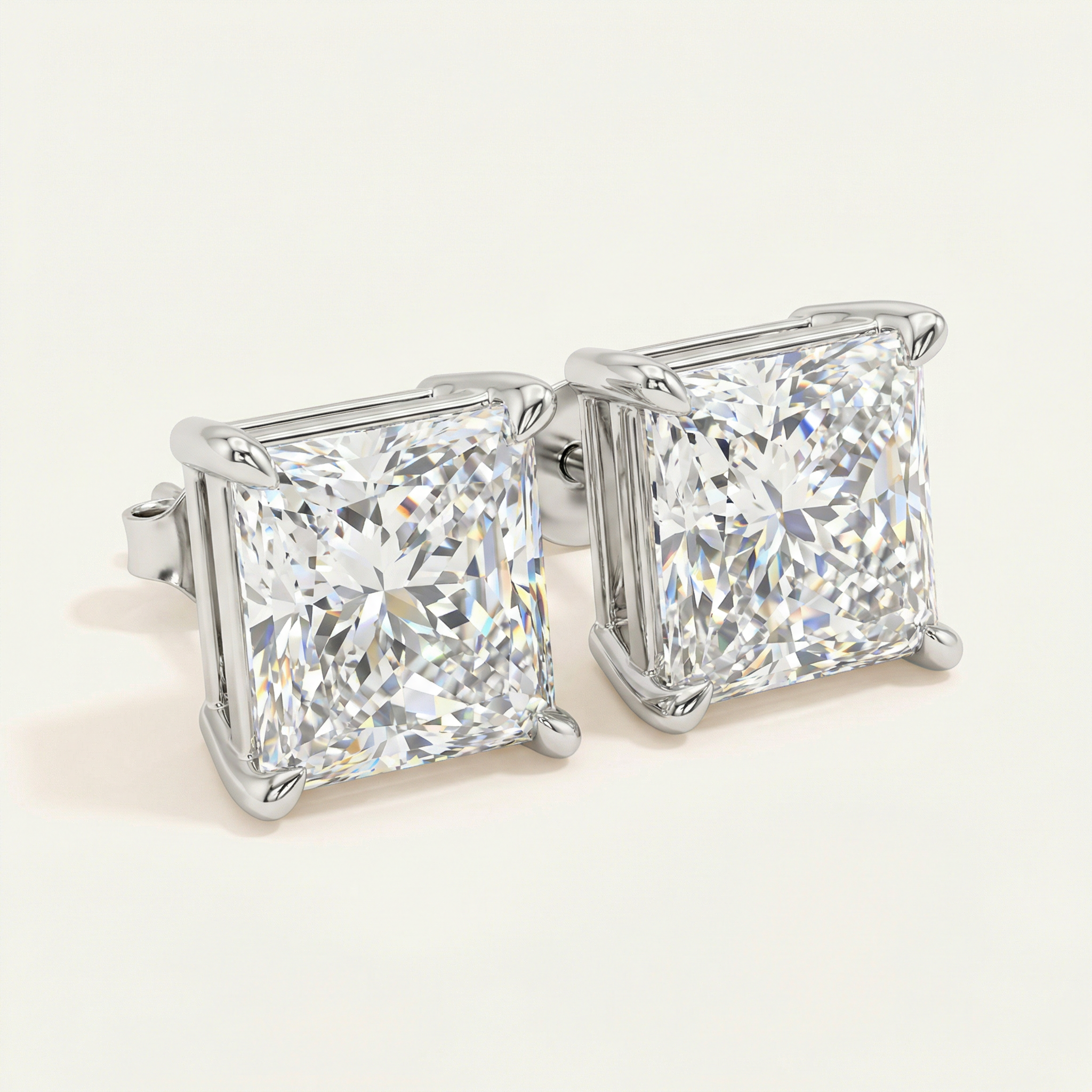 2CT SOLITAIRE PRINCESS STUDS