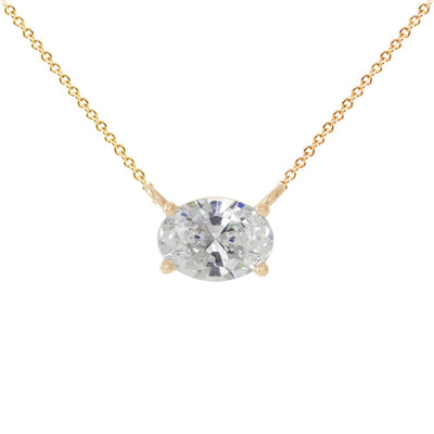 3CT SOLITAIRE OVAL NECKLACE