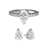 PEAR-SHAPE ENGAGEMENT RING &  MATCHING TEARDROP EARINGS