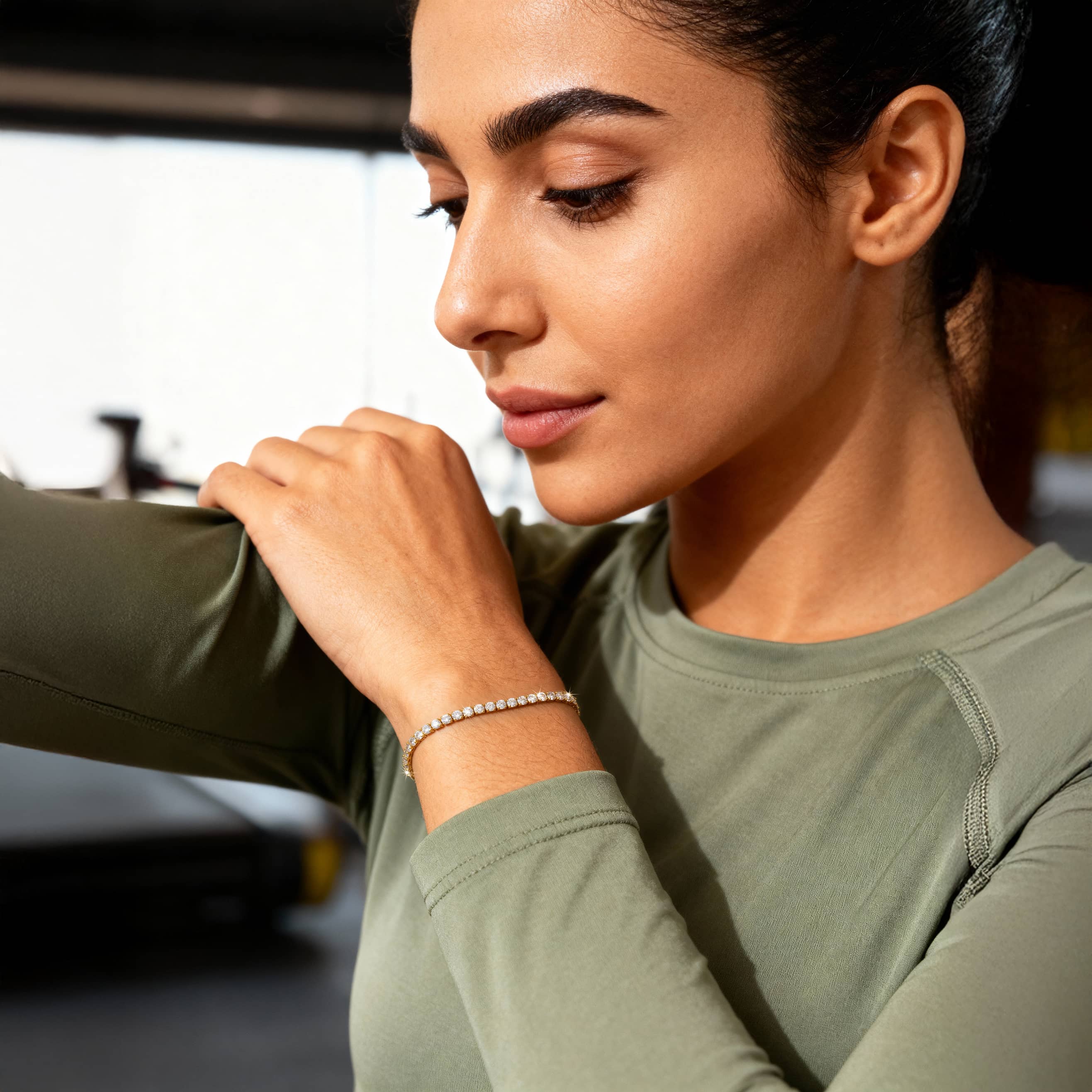 سوار تنس صغير 2 مم - ذهب أبيض