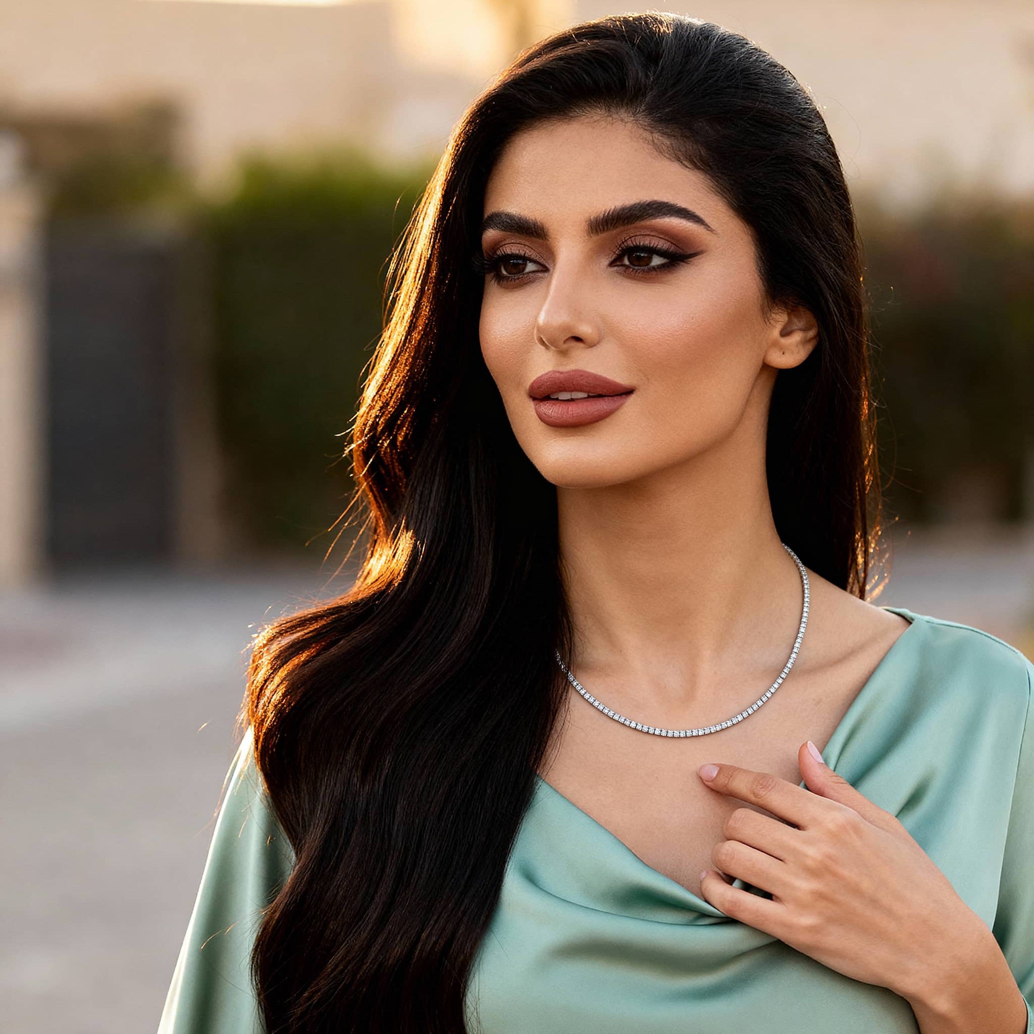 قلادة تنس من الموسانيت مقاس 2 مم - ذهب أبيض