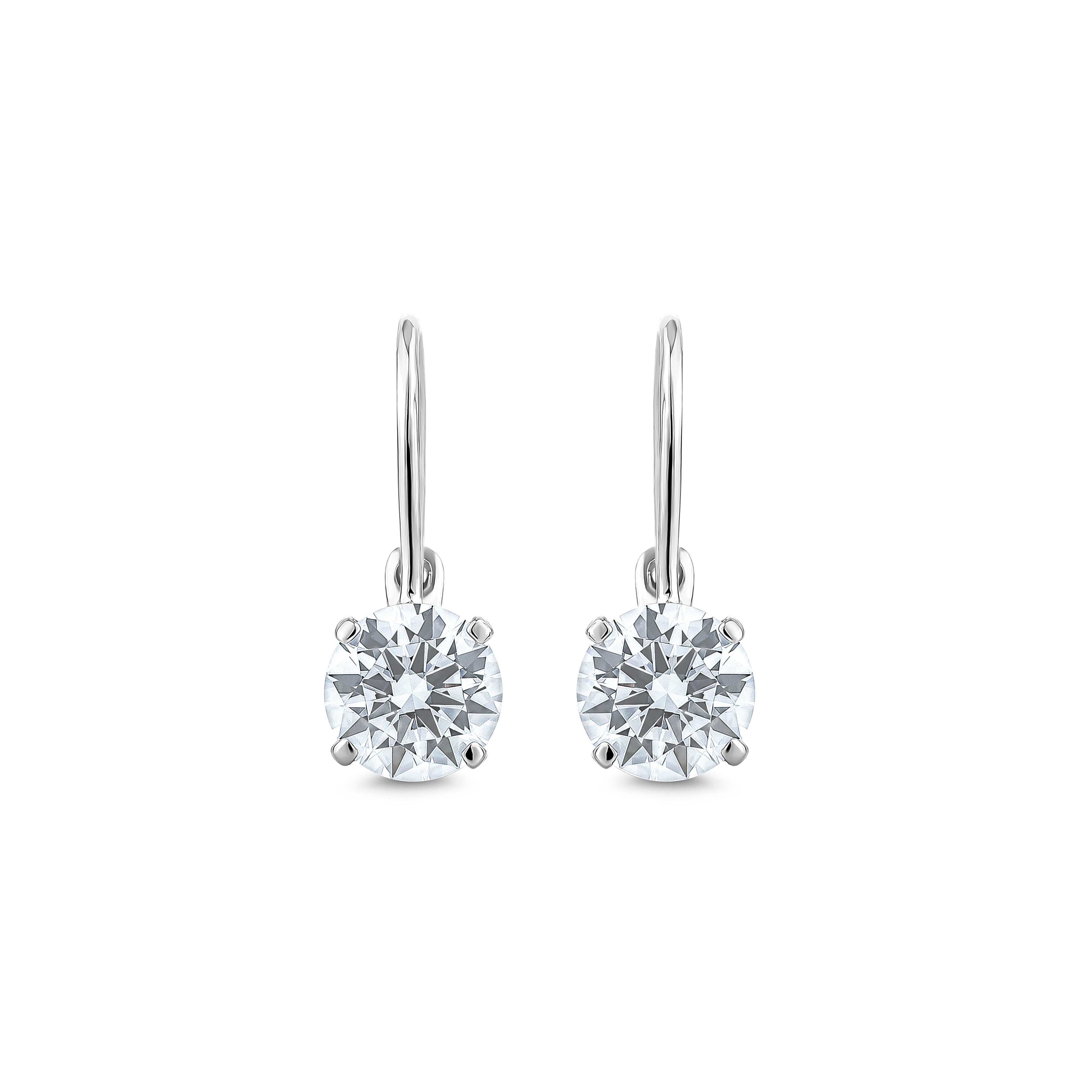 2CT BRILLIANT CUT HOOK DROP EARINGS