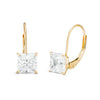 2CT PRINCESS CUT DROP EARRINGS