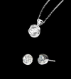 SEMI-BEZEL PENDANT WITH MATCHING SEMI-BEZEL STUD EARRINGS