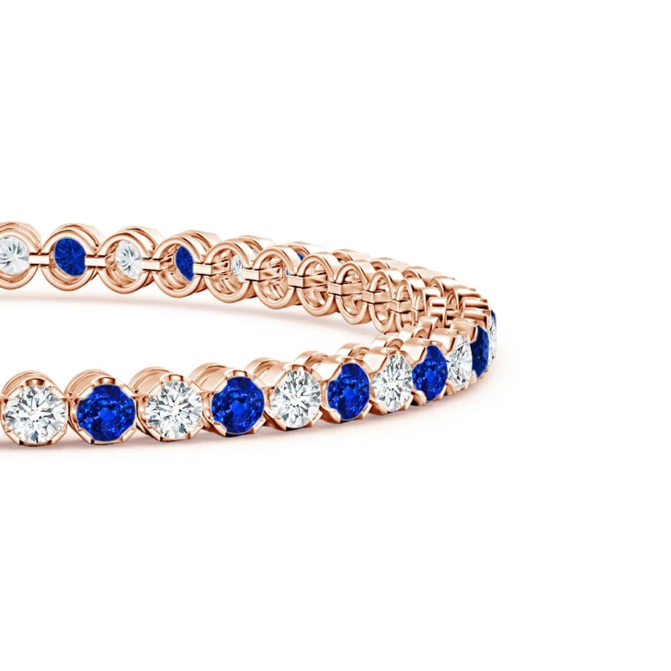 BLUE SAPPHIRE & DIAMOND BRILLIANT TENNIS BRACELET