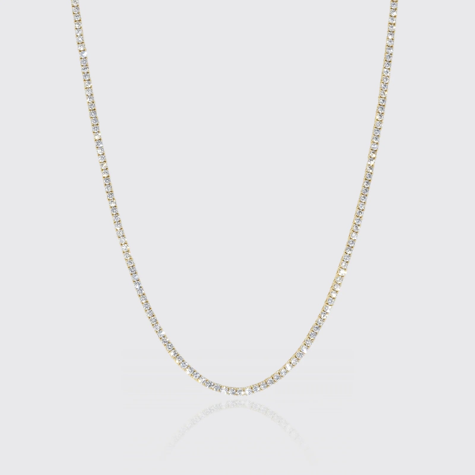3MM MOISANNITE TENNIS NECKLACE - GOLD - D COLOR - VVS1