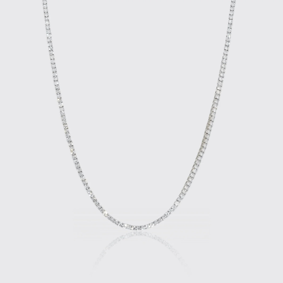 MEN'S 3MM TENNIS NECKLACE - SILVER