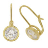 2CT ROUND BRILLIANT BEZEL HOOK DROP EARRINGS