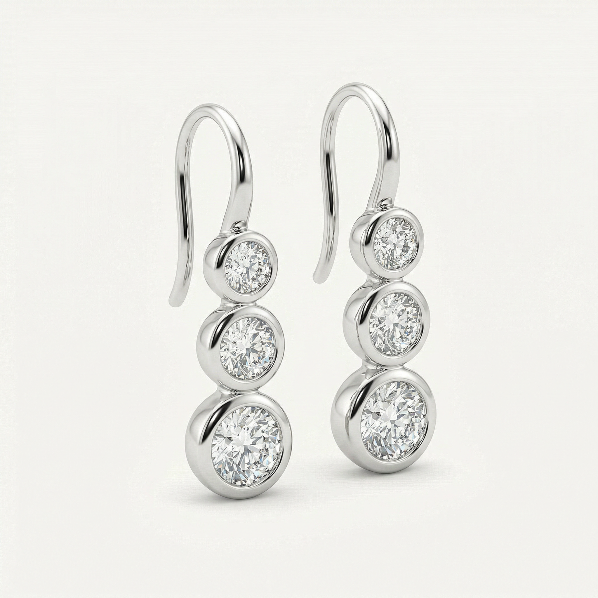 BUBBLE 3 ROUND BRILLIANT DROP EARRING