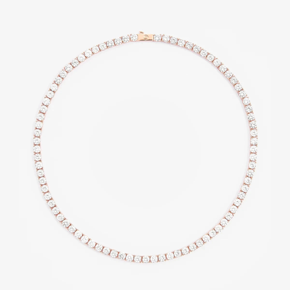 5MM MOISANNITE TENNIS NECKLACE - ROSE GOLD - D COLOR - VVS1