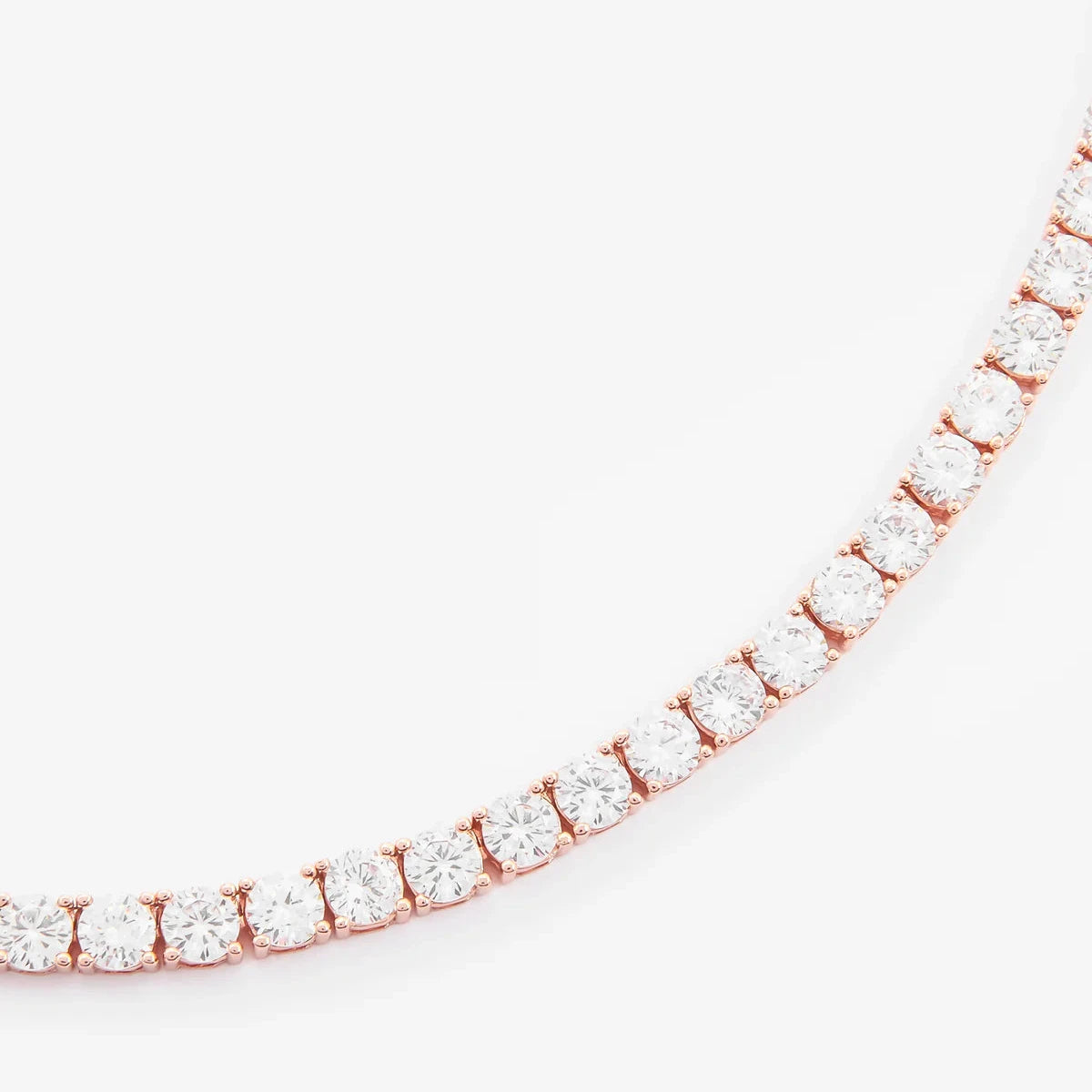 4MM TENNIS NECKLACE - ROSE GOLD