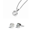 SEMI-BEZEL PENDANT WITH MATCHING SEMI-BEZEL STUD EARRINGS